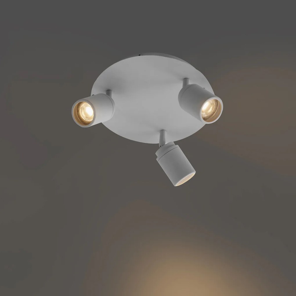 Модерен спот за баня бял 3 светлини IP44 - Ducha