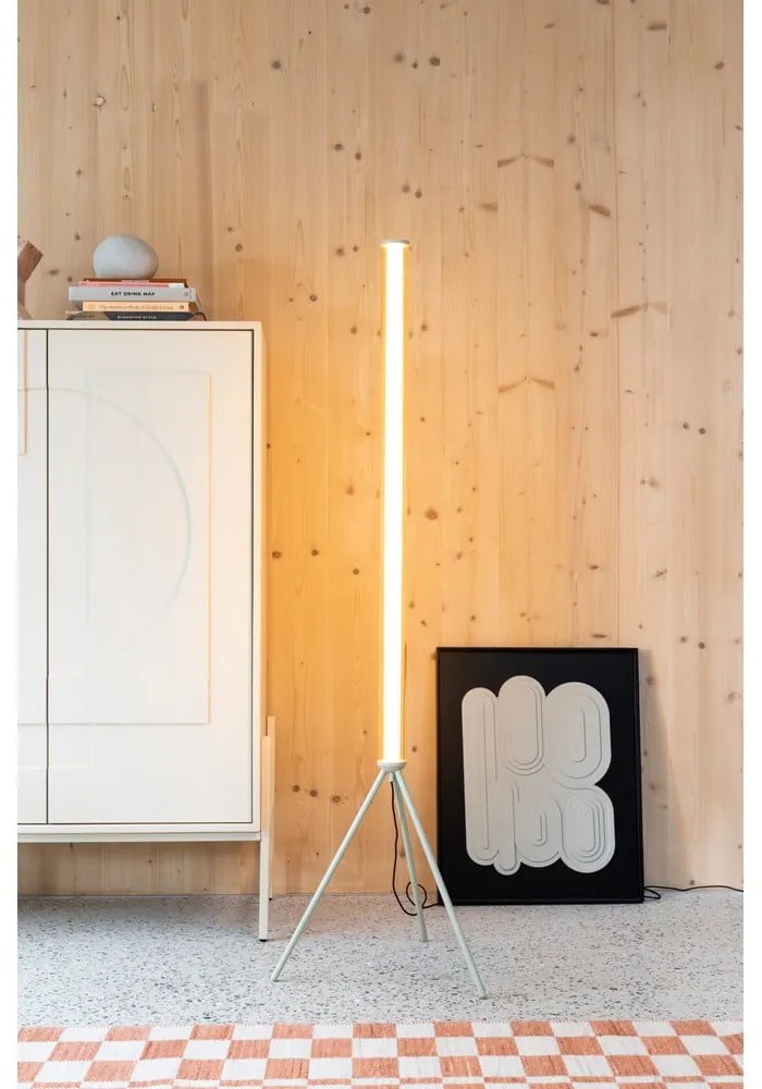 Бежова LED затъмняваща се подова лампа със стъклен абажур (височина 156 cm) Scotty – Zuiver