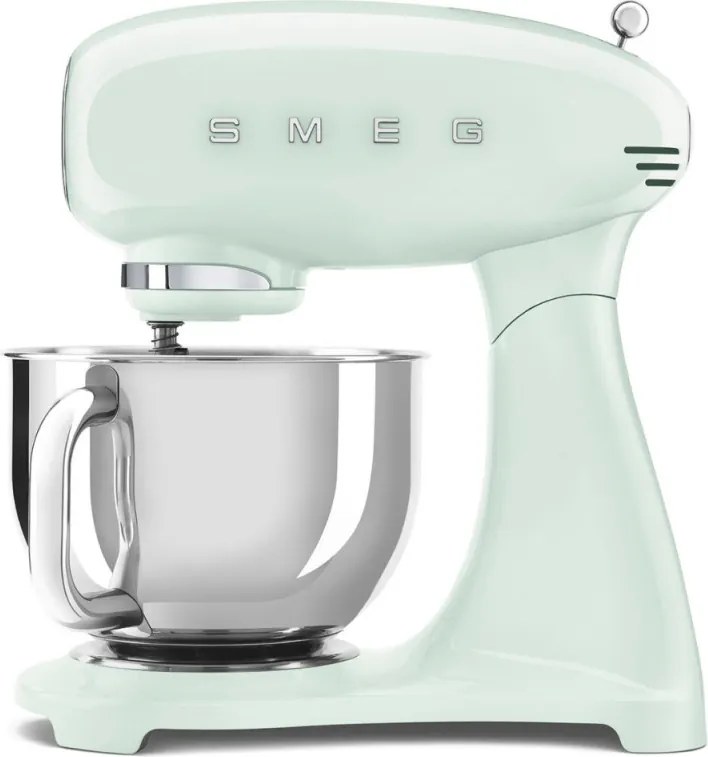 Планетарен миксер SMEG SMF03PGEU, 800 W, 4.8 л, 10 скорости, Функция за плавен старт, Крачета против хлъзгане, Пастелно зелен