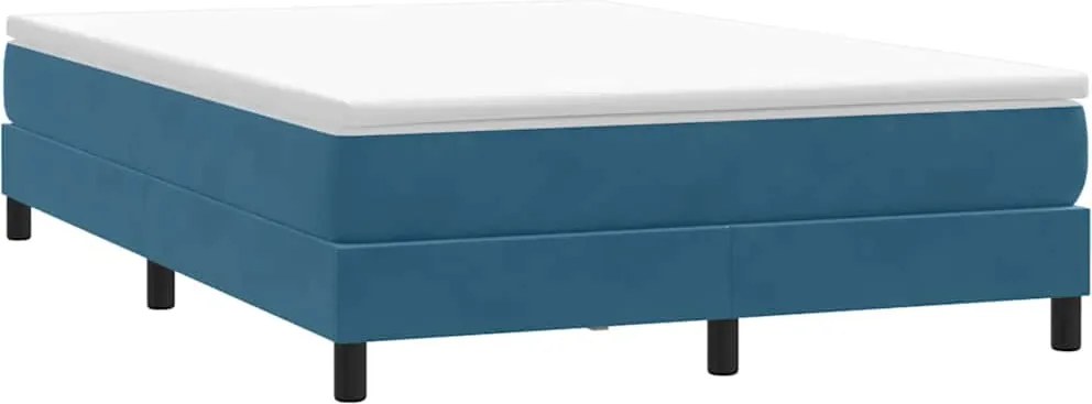 3315829 vidaXL Box Spring легло без матрак Тъмно синьо 140x210 cm кадифе