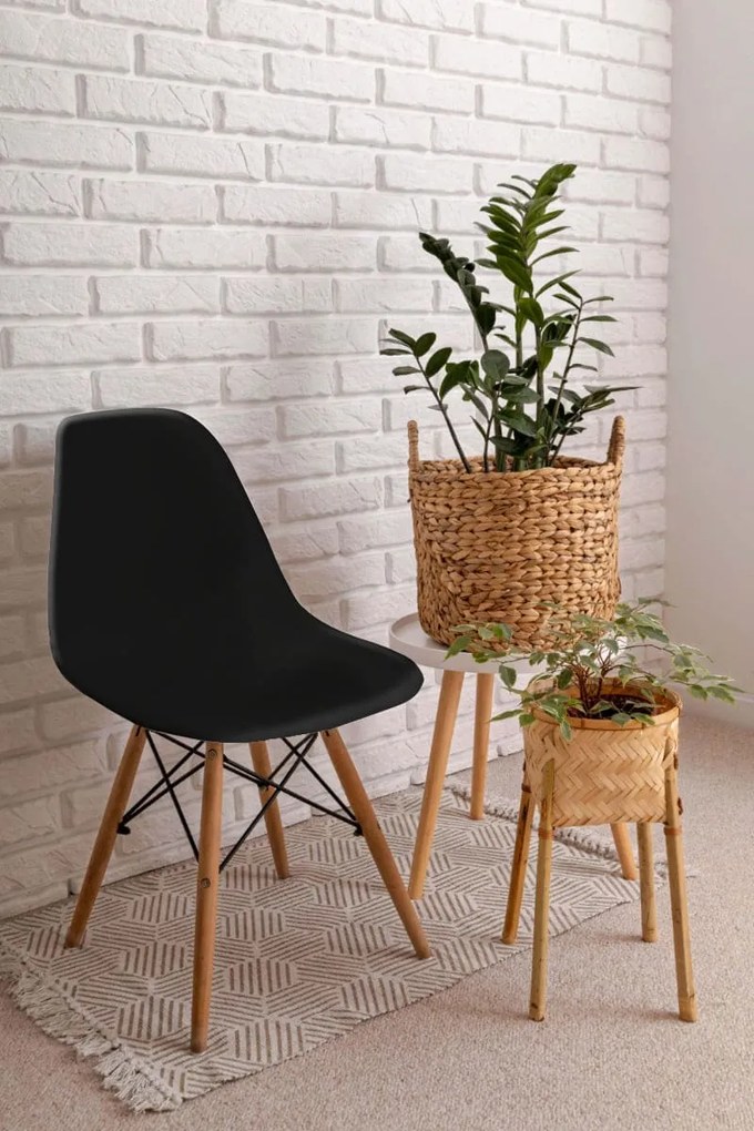 Кухненски стол Fiore-черен (4) парчета