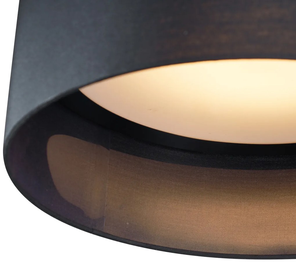 Модерна таванна лампа черна прозрачна 40 см вкл. LED 3-степенно димиране - Sue