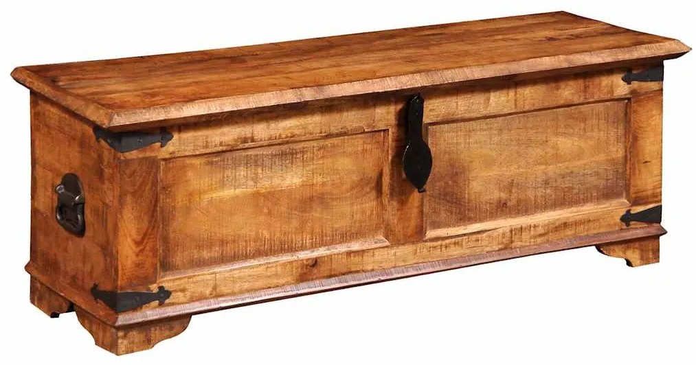 241635 vidaXL Сандък от необработено мангово дърво