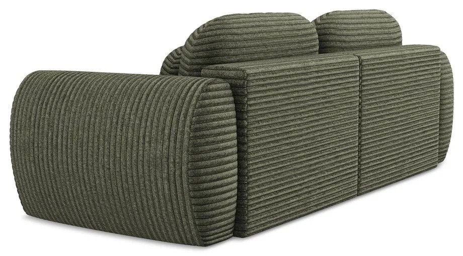 Зелен разтегателен диван с място за съхранение от рипсено кадифе 266 cm Kini – Makamii