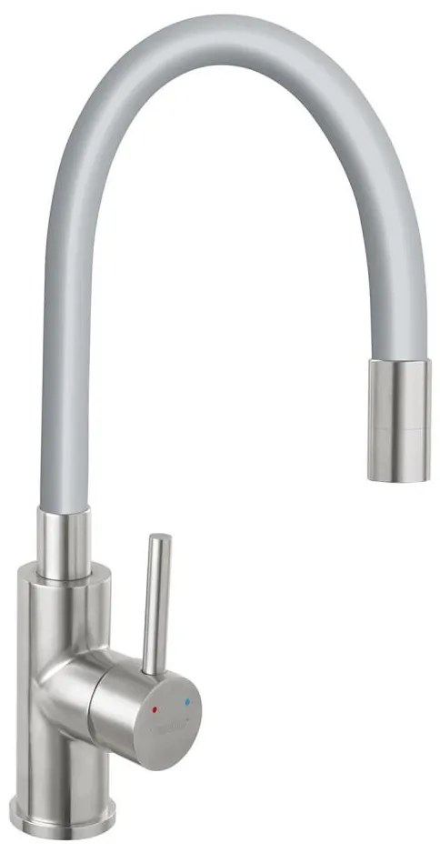 FERRO - Кран за мивка с гъвкаво рамо неръждаем/сив