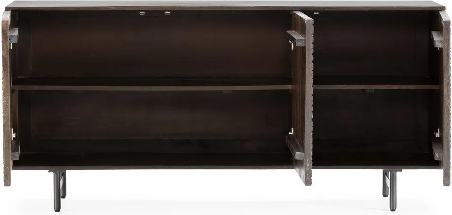 Тъмнокафяв скрин от масивно манго 160x75x40 cm Kalai – MOME