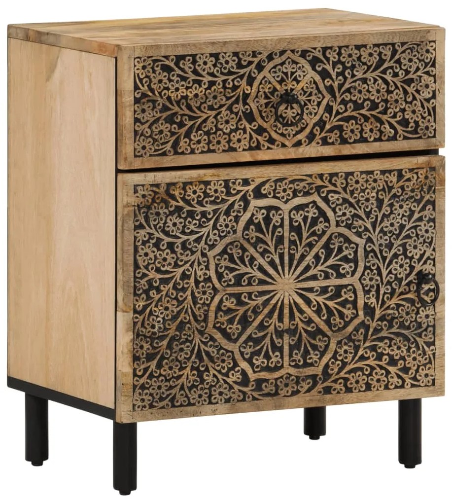 358220 vidaXL Нощно шкафче 50x33x60 см мангово дърво масив