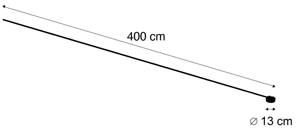 Модерна релсова система за осветление черна 1-фазна 400 см с кръгло захранване - Magnetic