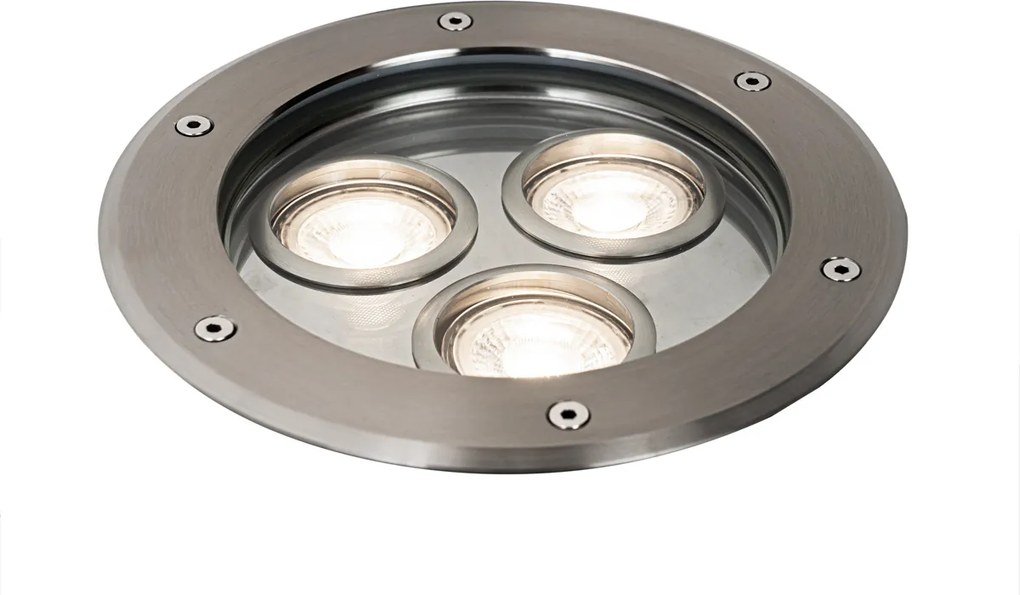 Комплект от 3 модерни наземни прожектора стомана 3 светлини IP65 - Tribus