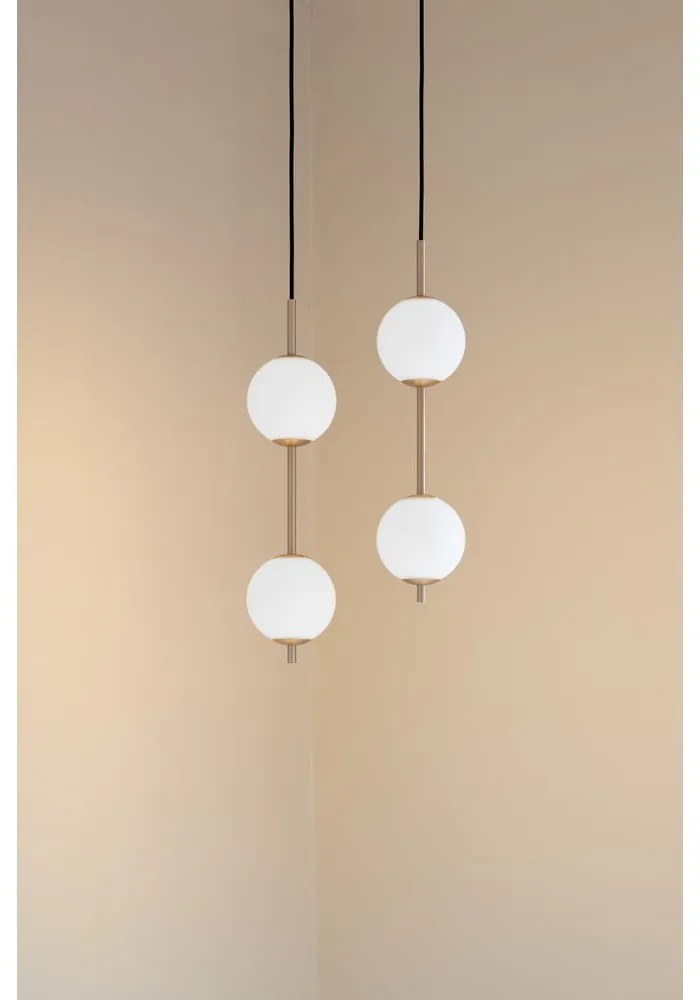 Метално LED висящо осветително тяло в месингов цвят със стъклен абажур ø 12 cm Audrey – UMAGE