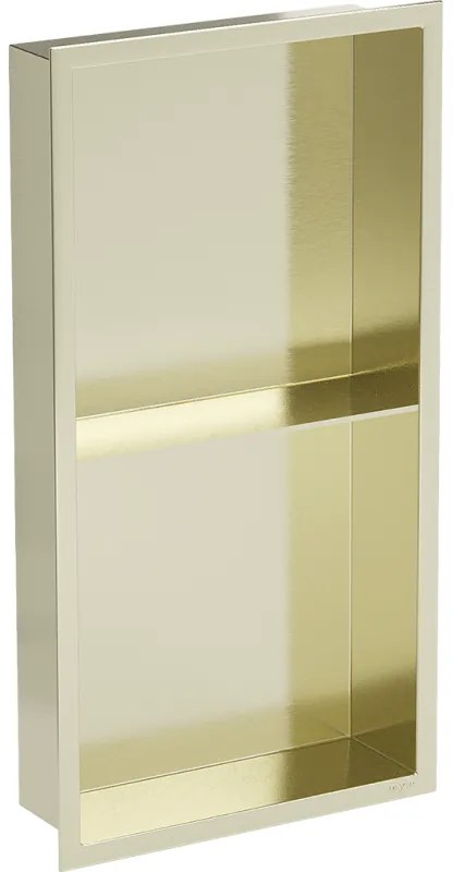 Mexen X-Wall-R вградена полица с фланец и полица 60 x 30 см, златна четкована - 1950603010S