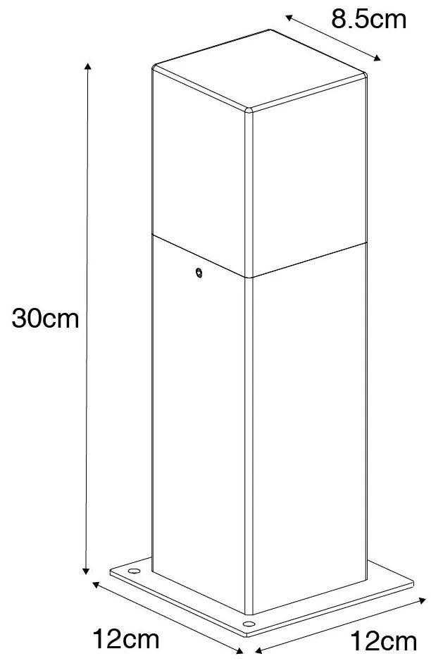 Интелигентна индустриална външна подова лампа антрацит 30 см с Wi-Fi P45 - Denmark