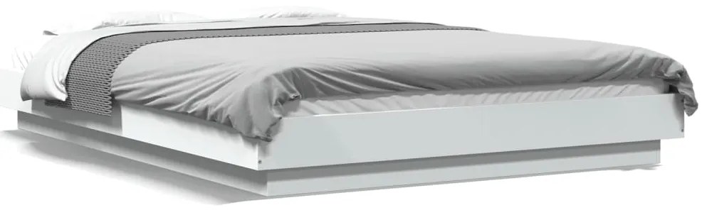 3281224 vidaXL Рамка за легло, бяла, 75x190 см, масивно дърво