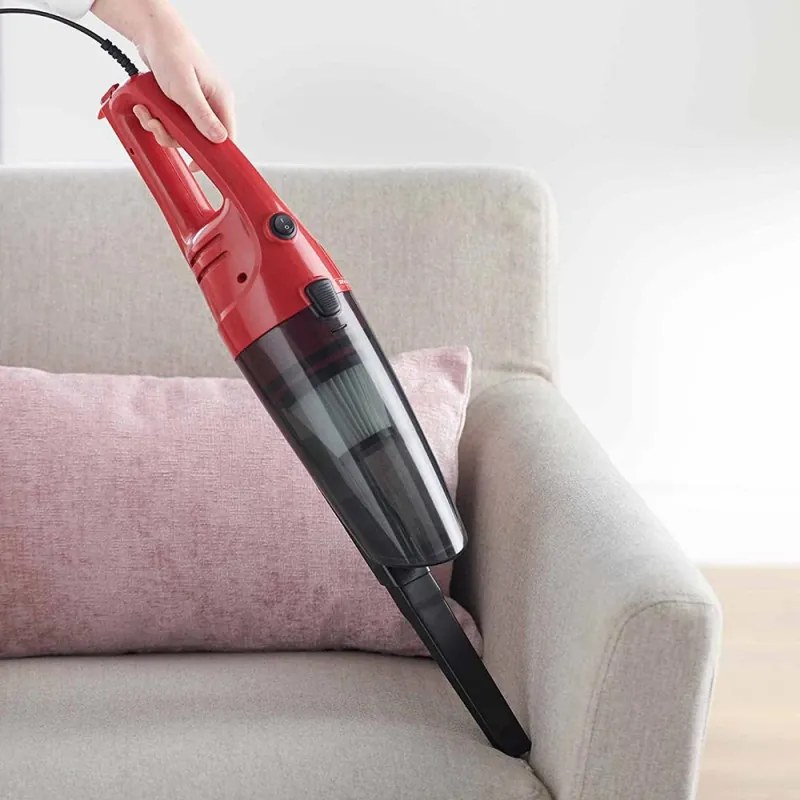 Втора ръка: Прахосмукачка вертикална Rosberg R51001A, 600W, 800 ml, HEPA филтър, Използване като ръчна, Червен
