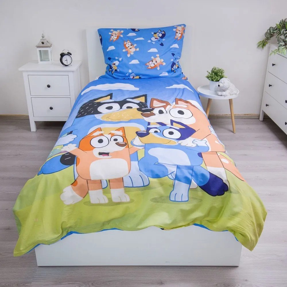 Единично памучно детско спално бельо 140x200 cm Bluey – Jerry Fabrics
