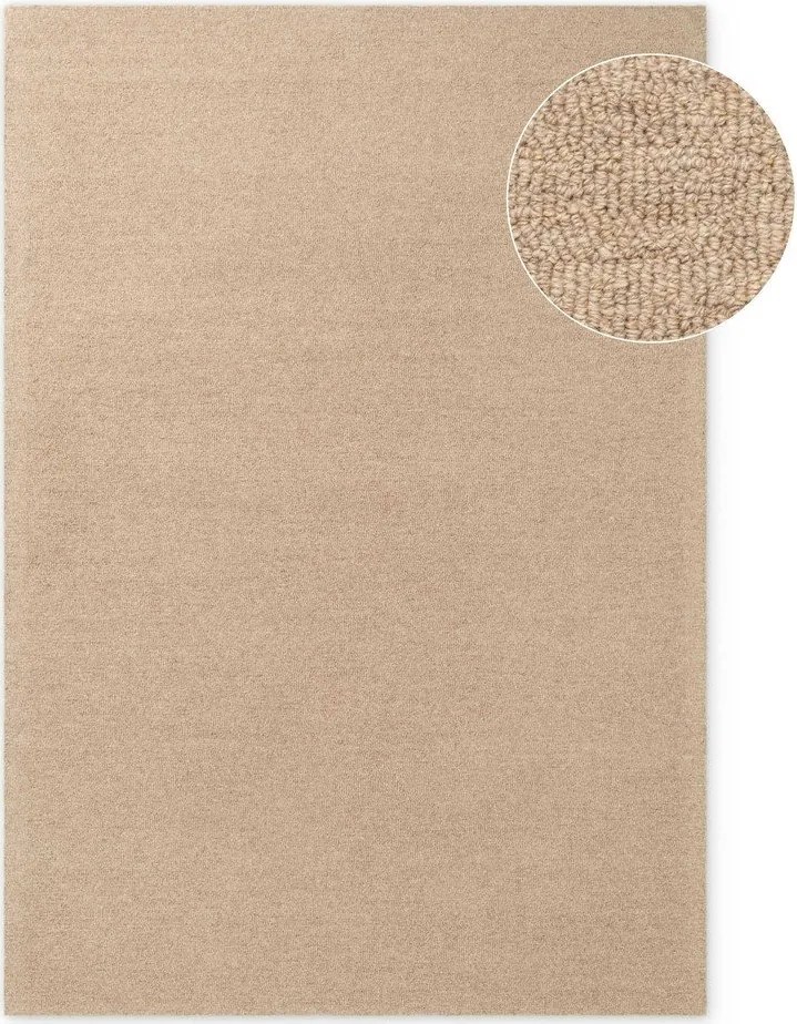 Ръчно изработен вълнен килим в естествен цвят 140x200 cm Puristic Knots – Elle Decoration
