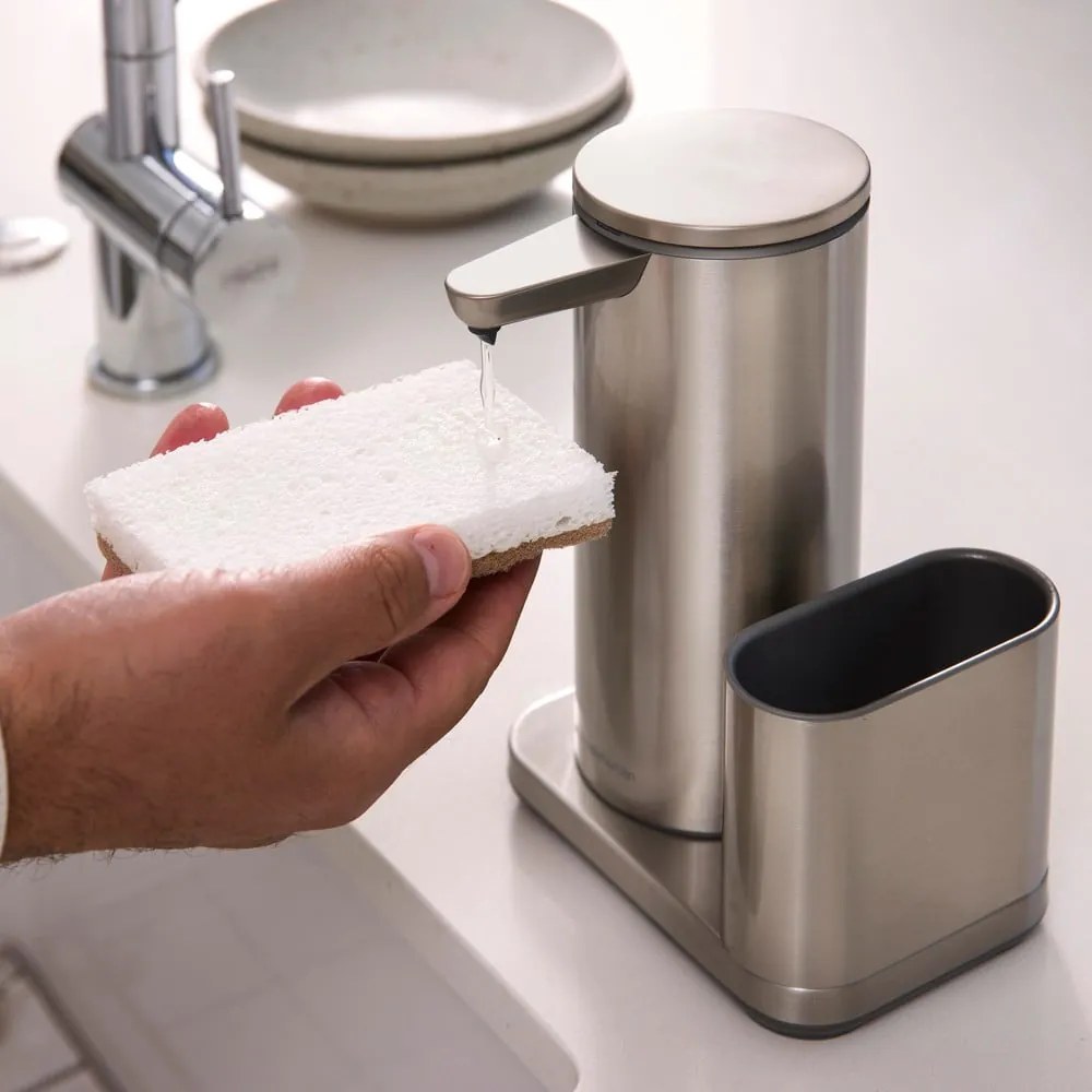 Метална стойка за течен сапун и гъба - simplehuman