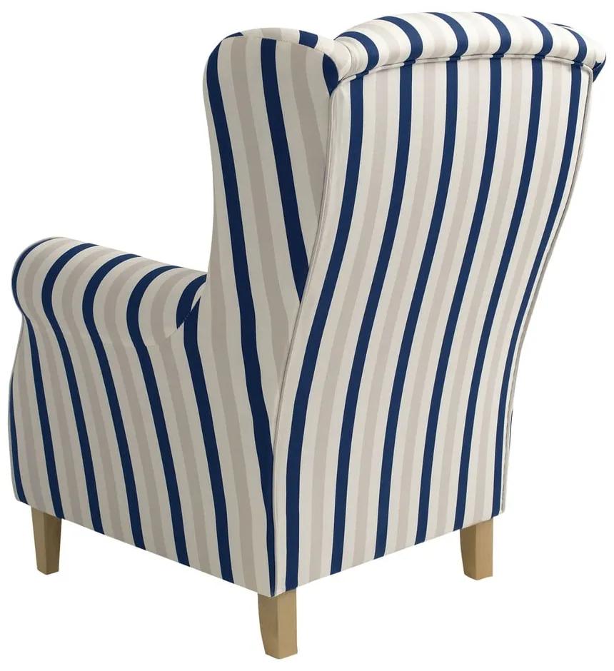 Кресло на сини и бели райета Lorris - Max Winzer