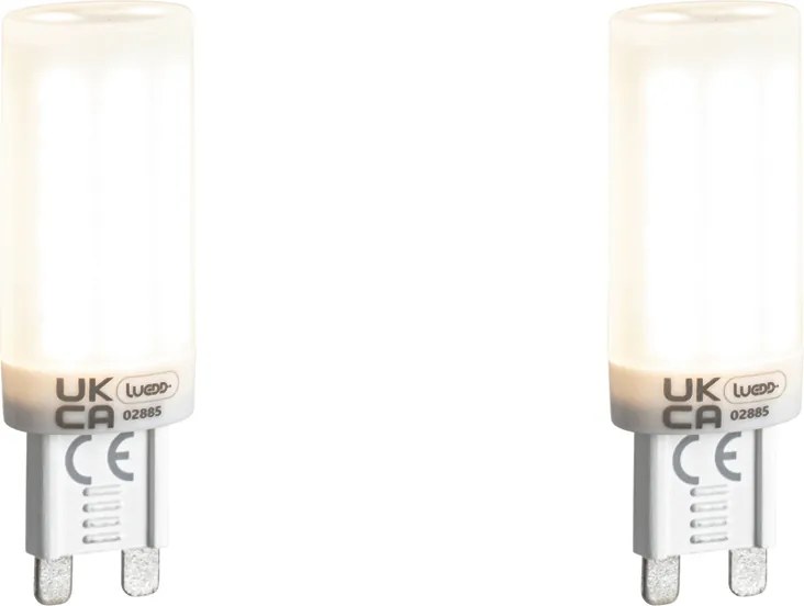 Комплект от 2 димируеми LED крушки G9 с 3 степени на димиране, опал, 4.5W, 500lm, 4000K