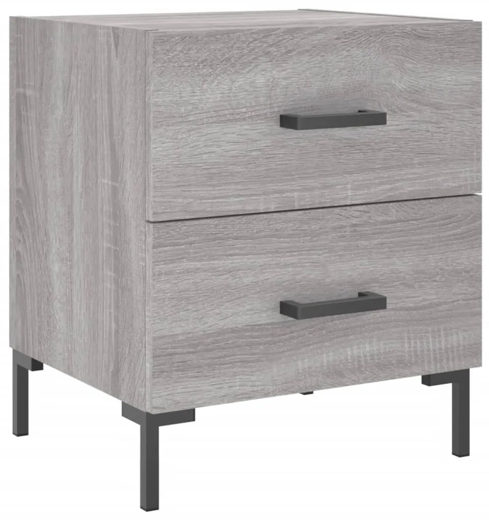 827320 vidaXL Нощно шкафче, сив сонома, 40x35x47,5 см, инженерно дърво