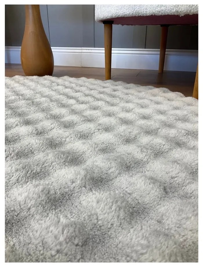 Сив кръгъл килим подходящ за пране ø 120 cm Bubbly – Oyo Concept