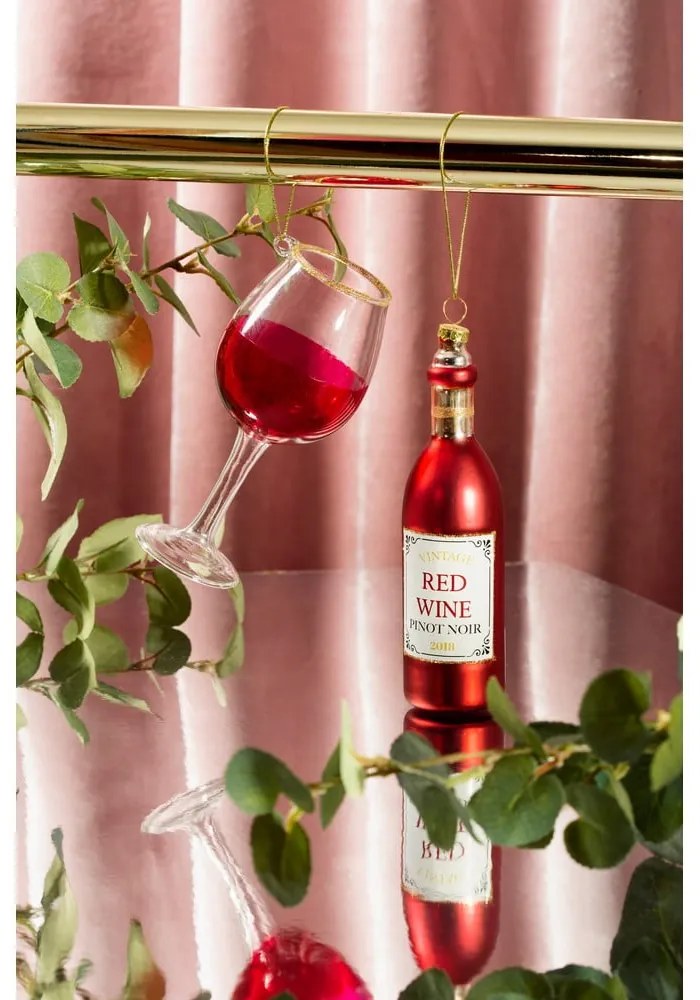 Стъклени коледни украси в комплект от 2 бр. Red Wine – Sass &amp; Belle