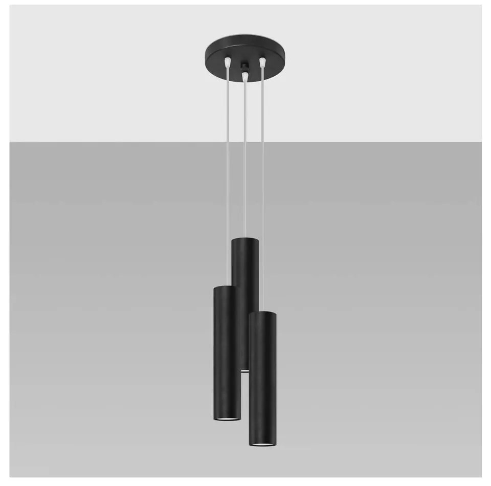 Черна висяща лампа ø 6 cm Castro - Sollux