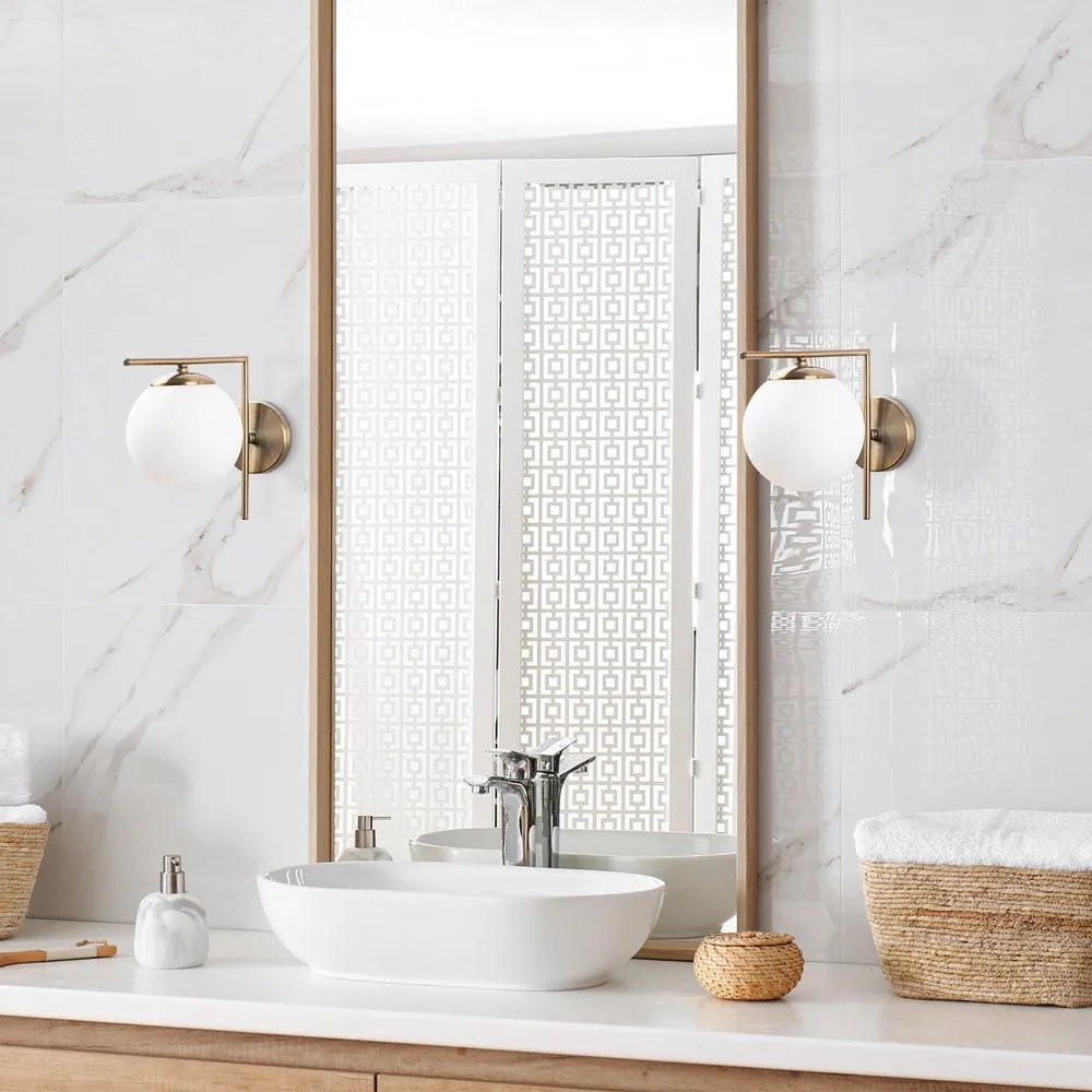 Бяла и златисто стенна лампа ø 15 cm Antique – Opviq lights