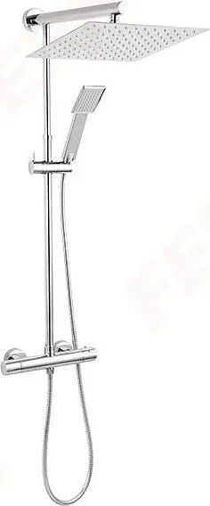 Trevi Square, душ система с термостатен смесител, хром