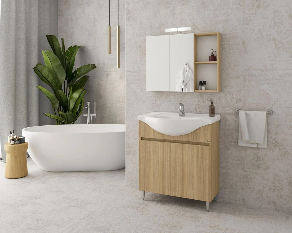 Комплект за баня Drop Alfa 75-Естествен светъл цвят