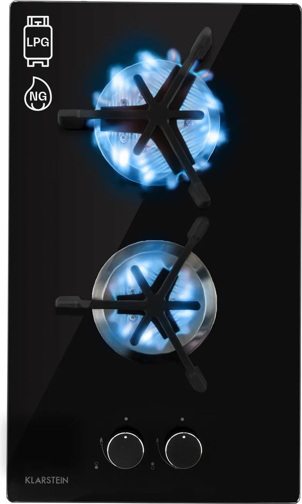 Klarstein Trifecta, газов котлон, 2 триъгълни горелки, стъклокерамика