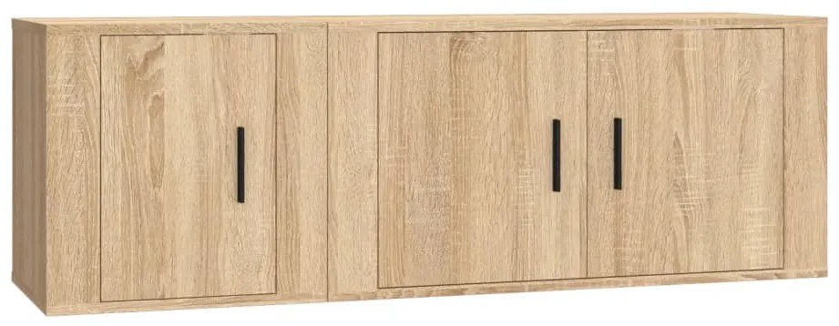 3188409 vidaXL Комплект ТВ шкафове от 2 части, сонома дъб, инженерно дърво