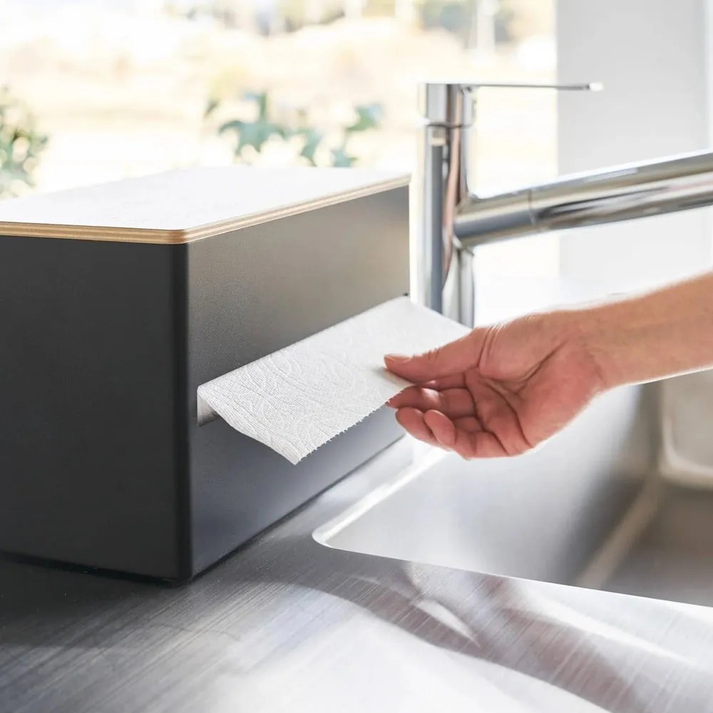 Черна метална стойка за кухненска хартия Rin – YAMAZAKI