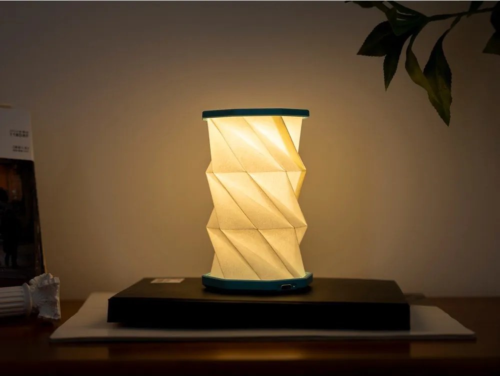 Бяла/тюркоазена преносима светлинна декорация с USB ø 8 cm Twist – Gingko