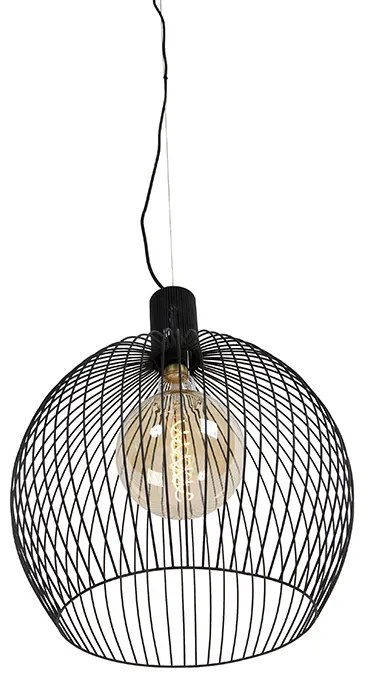 Дизайнерски кръгъл висящ аплик черен 50 см - Dos