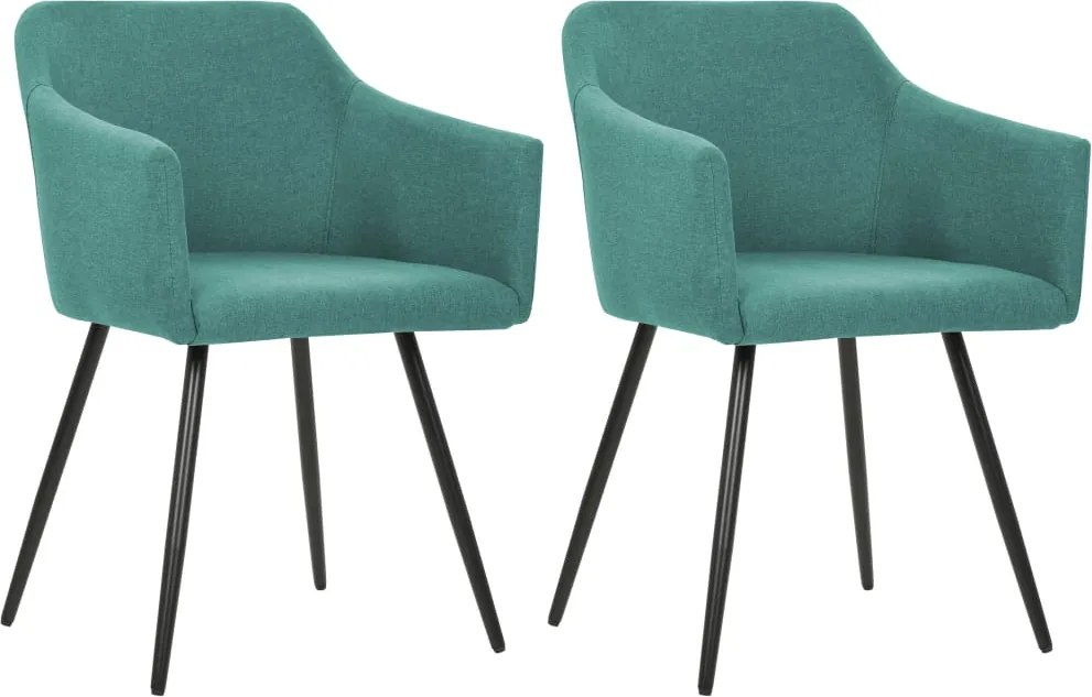 247070 vidaXL Трапезни столове, 2 бр, зелени, текстил