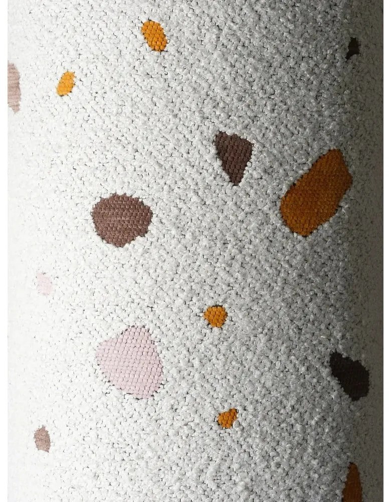 Бял детски пуф от букле и шенил Terrazzo Square – Wigiwama