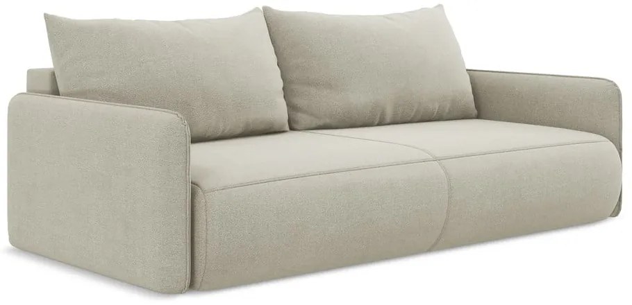 Кремав разтегателен диван с място за съхранение 216 cm Nanea – Makamii