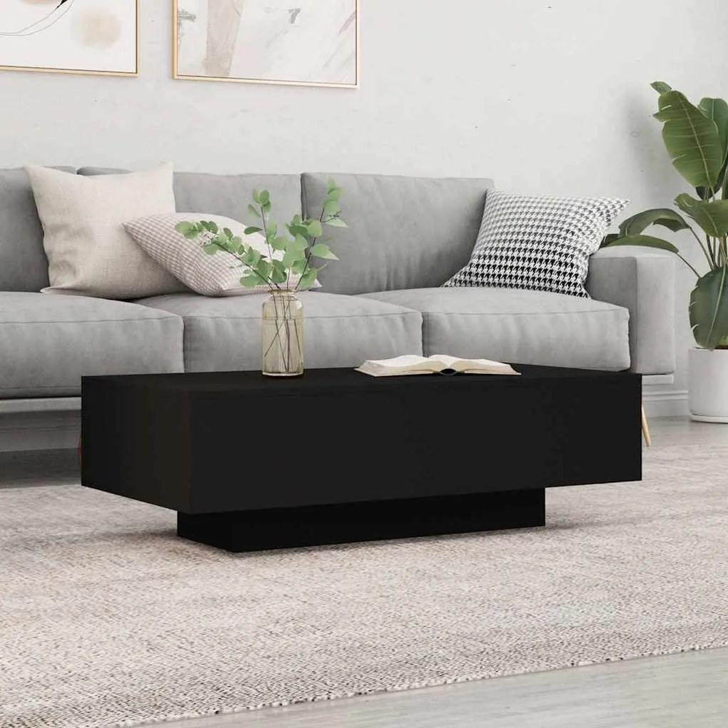 833890 vidaXL Кафе маса, черна, 100x49,5x31 см, инженерно дърво