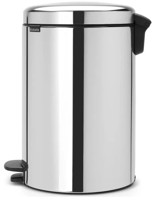 Кош за боклук с педал Brabantia NewIcon 649040, 20 л, Плавно затваряне, Противоплъзгаща основа, Инокс