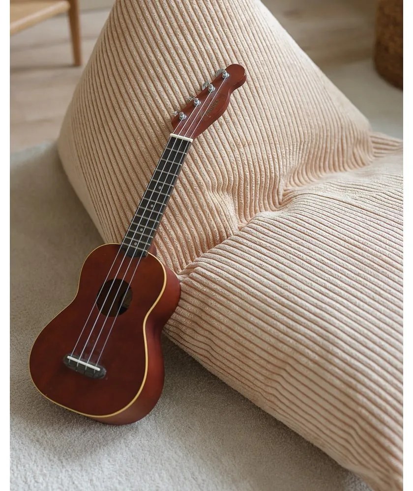 Светлокафяв детски пуф от рипсено кадифе Big Lounger – Wigiwama