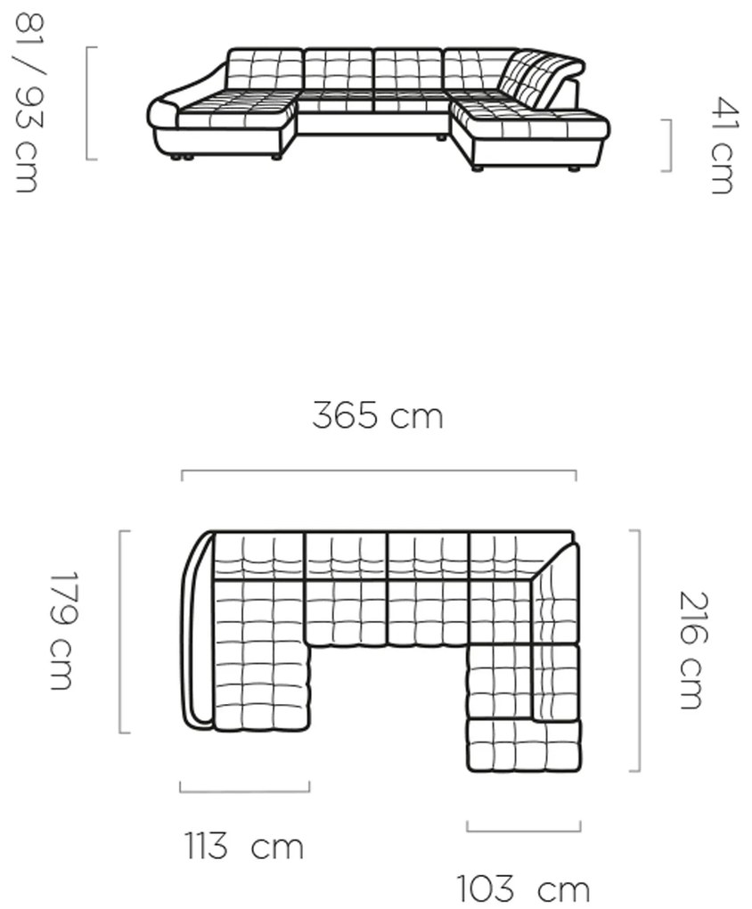 Ъглов диван Fendy XL R1-Gkri-Right