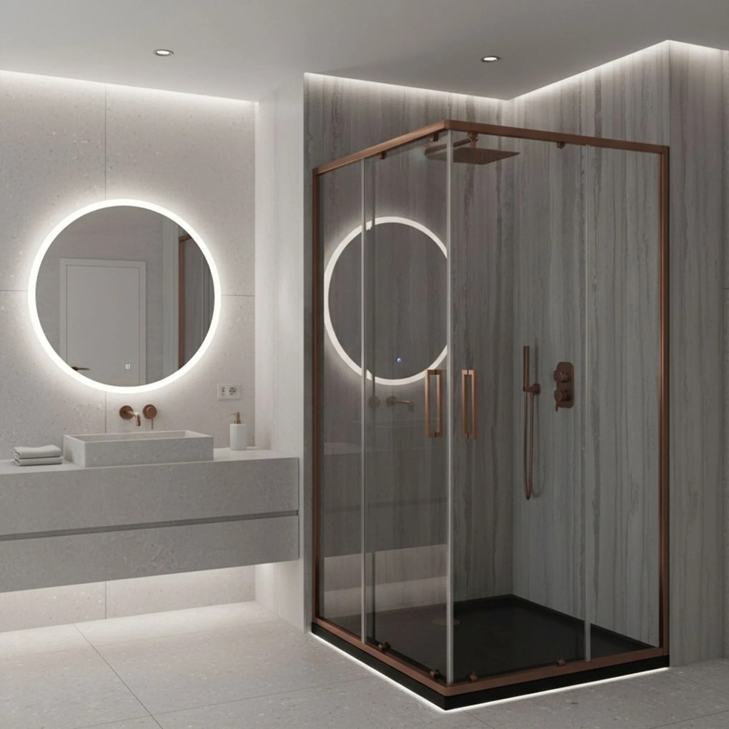 Душ кабина Rea Punto 80x100 Brush Copper