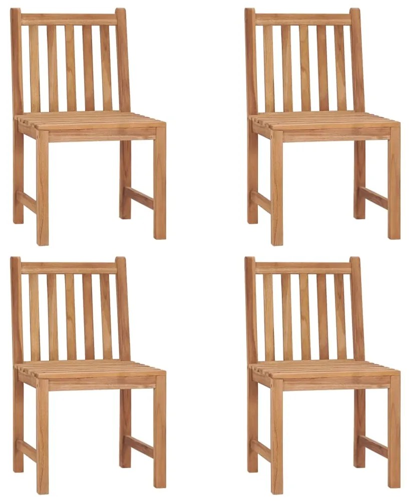 3073102 vidaXL Градински столове 4 бр с възглавници тиково дърво масив