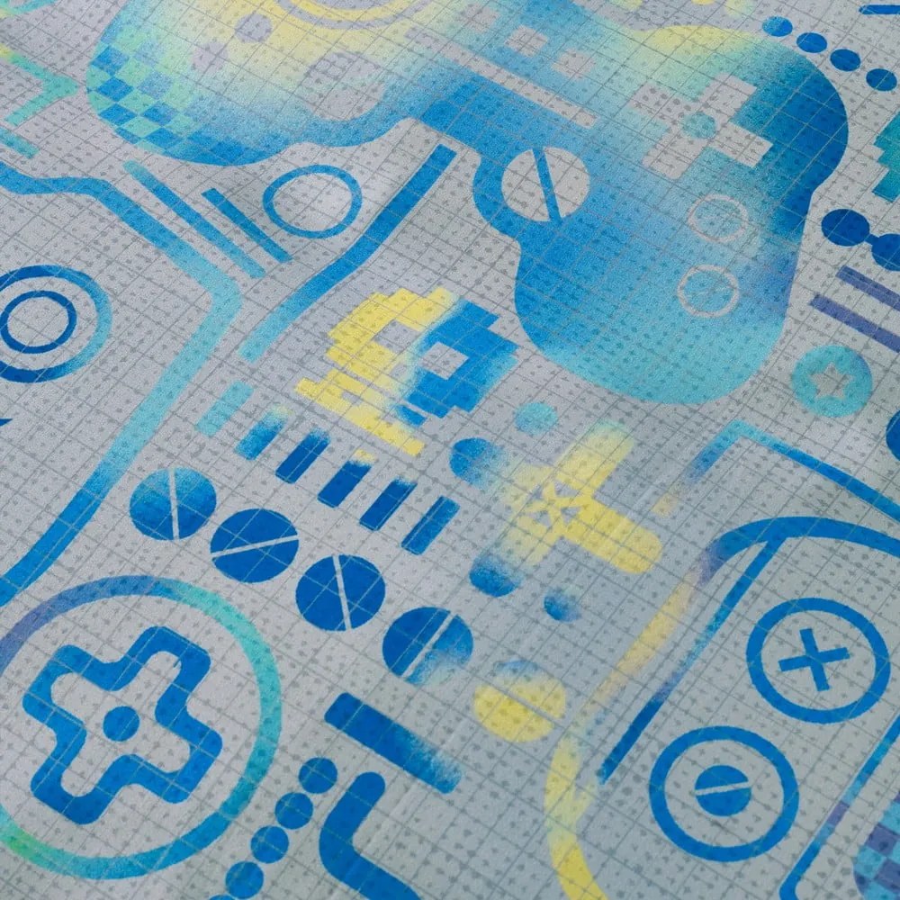 Сив еластичен двоен детски чаршаф от микрофибър за висок матрак 135x190 cm Gamer – Catherine Lansfield