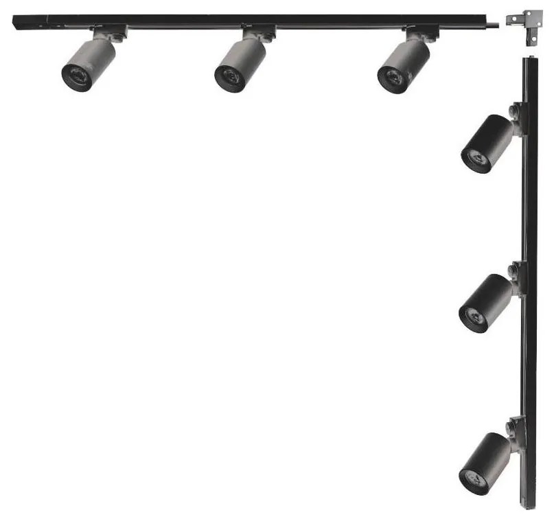 Zuma Line 3566 - Точково осветително тяло за шинна система TORE 6xGU10/35W/230V, черно