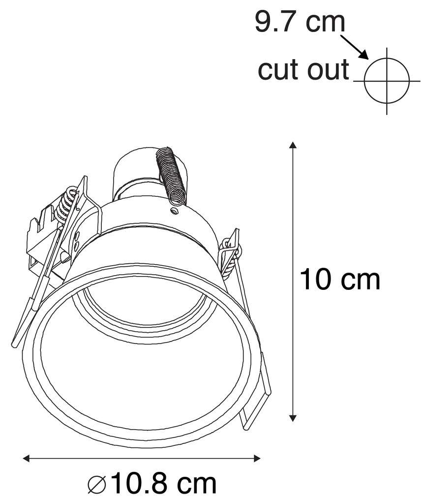 Модерен вграден прожектор Бял GU10 70mm - Dept
