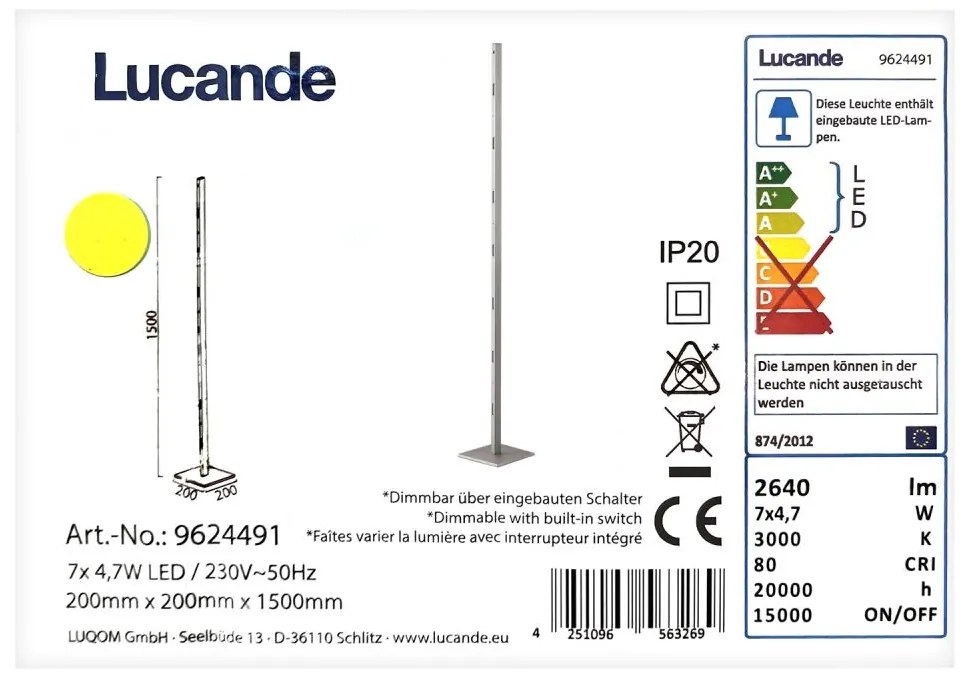 Lucande - LED Димируем лампион MARGEAU 7xLED/4,7W/230V