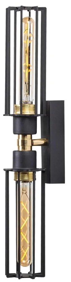 Стенна лампа в черно и златисто ø 8 cm Fellini – Opviq lights