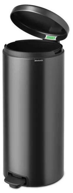 Кош за боклук с педал Brabantia NewIcon 1008850, 30 л, Плавно затваряне, Противоплъзгаща основа, Тъмносив